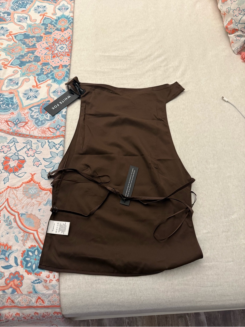 White Fox Boutique Brown Asymmetrical Tank Top